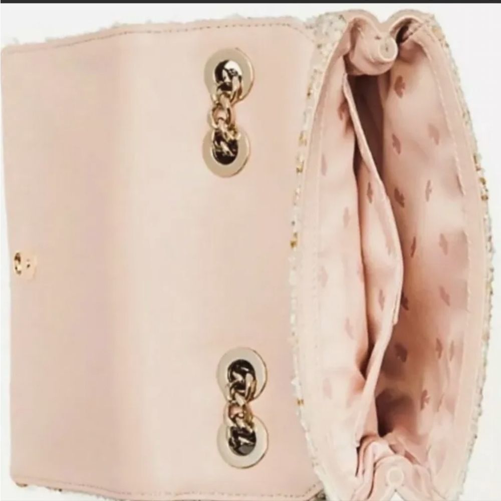 Kate Spade Quilted Tweed Flap Bag in Blush/Cream - Picture 5 of 14